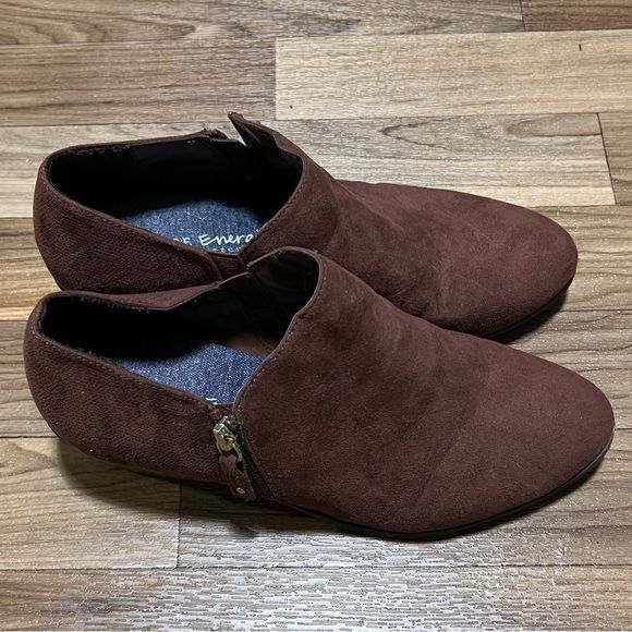 Dr. Scholl's Vegan Microfiber Zip Ankle Heeled Booties Women's Brown Size 8.5 - Picture 4 of 11